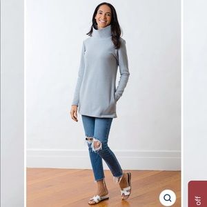 Dudley Stephen’s Cobble Hill Turtleneck in Terry Fleece (Heather Grey)